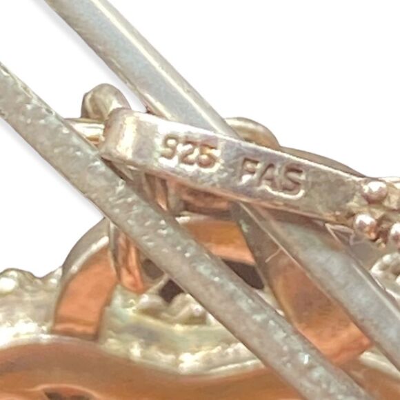 FAS sterling silver 925 CZ heart and key pendant 18” necklace - Picture 5 of 7